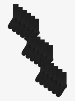 Next Black 18 Pack Mens Cotton Rich Socks