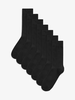 Next Black 7 Pack Mens Cotton Rich Socks Hot