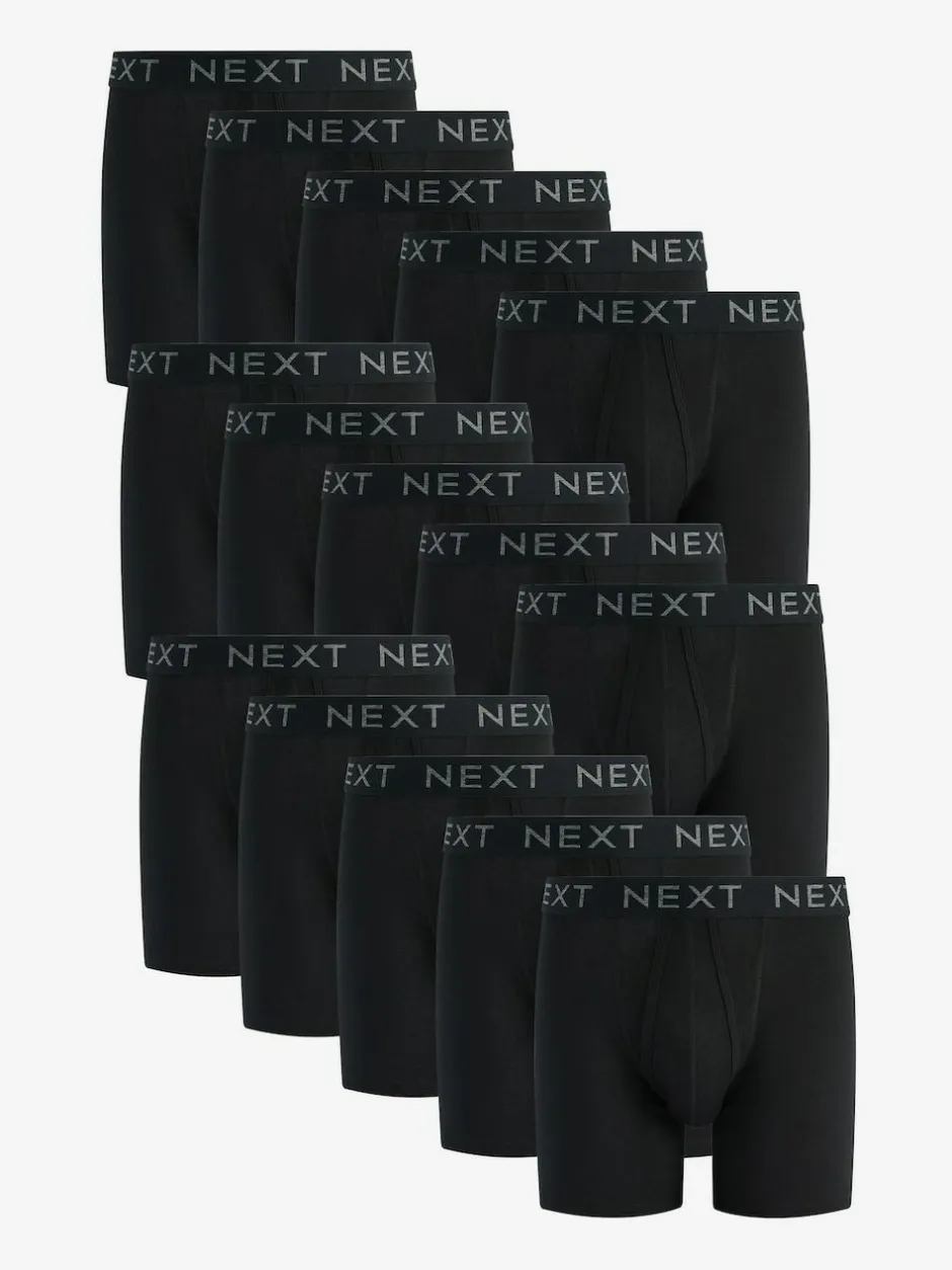 Next Black 15 Pack Sports Longer Length A-Front Boxers Best