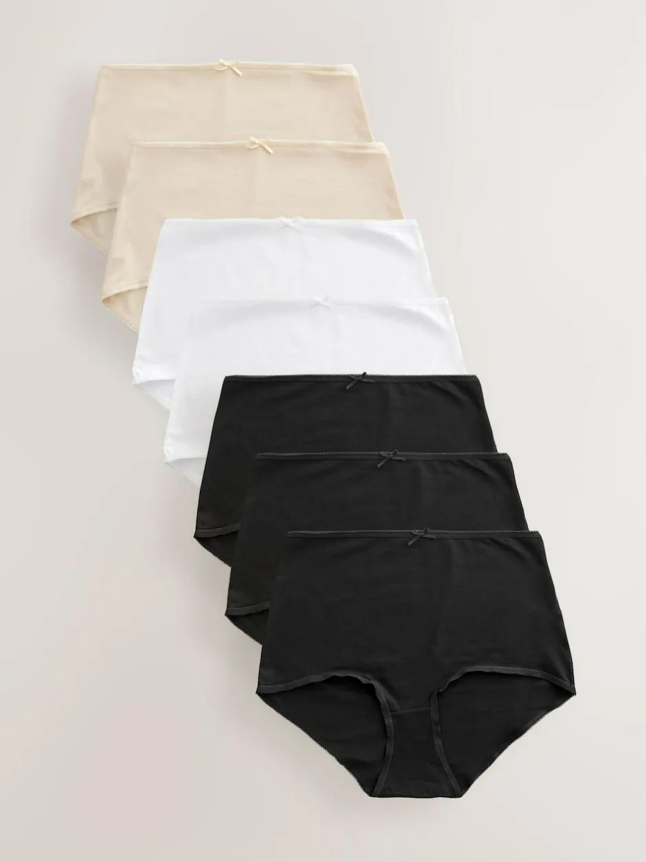 Next Full Brief Cotton Rich Knickers 7 Pack Black / Pastel Rose Nude / White Discount