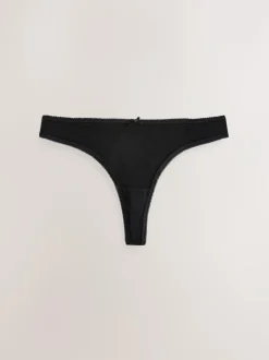 Next Thong Cotton Rich Knickers 7 Pack Black / Pastel Rose Nude / White Discount