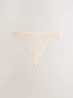 Next Thong Cotton Rich Knickers 7 Pack Black / Pastel Rose Nude / White Discount