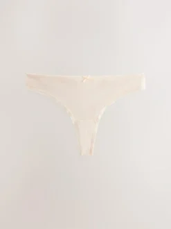 Next Thong Cotton Rich Knickers 7 Pack Black / Pastel Rose Nude / White Discount