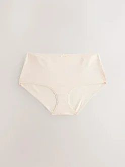Next Midi Cotton Rich Knickers 7 Pack Black / Pastel Rose Nude / White