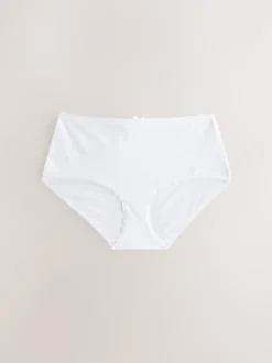 Next Midi Cotton Rich Knickers 7 Pack Black / Pastel Rose Nude / White