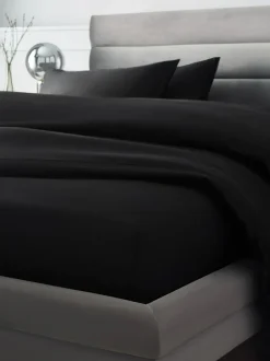 Next 300 Thread Count Collection Luxe 100% Cotton Deep Fitted Sheet Black Discount