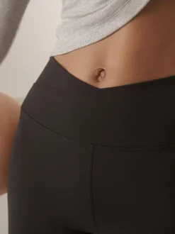 Next Black Active Balance Wrap Front Flared Leggings New