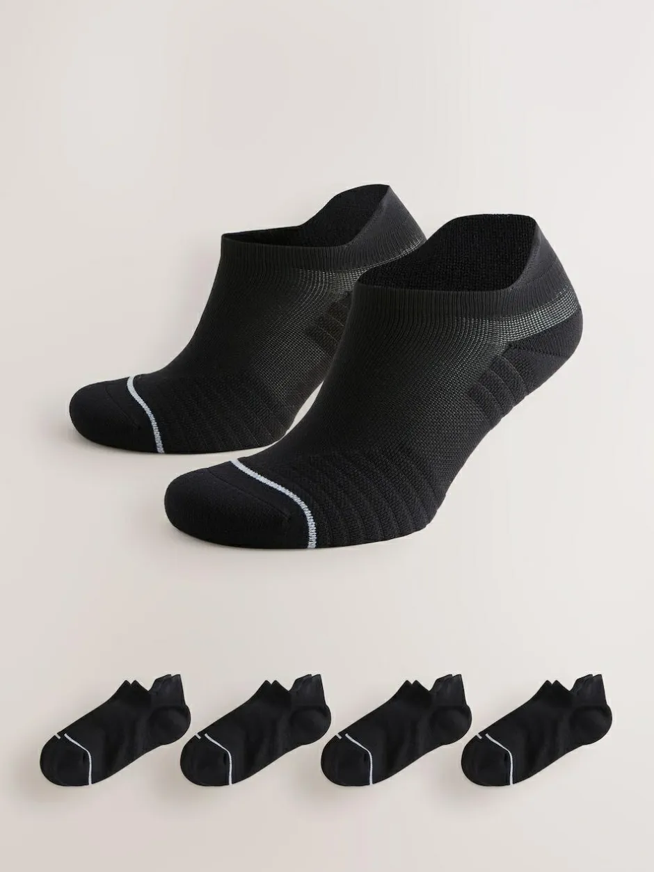 Next Active Cushioned Sports Trainer Socks 4 Pack Black Discount