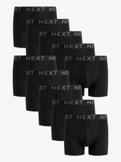 Next Black A-Front Boxers 10 Pack New