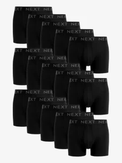 Next Black A-Front Cotton Rich Boxers 15 Pack Sale