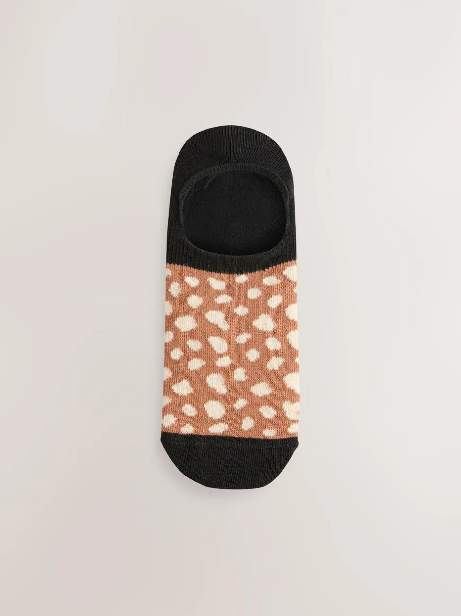 Next Black Animal Invisible Trainer Socks 5 Pack New