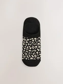 Next Black Animal Invisible Trainer Socks 5 Pack New