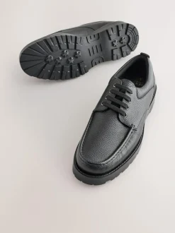 Next Black Apron Leather Shoes Hot