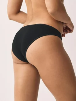 Next Black Bikini Cotton Rich Knickers 5 Pack Clearance