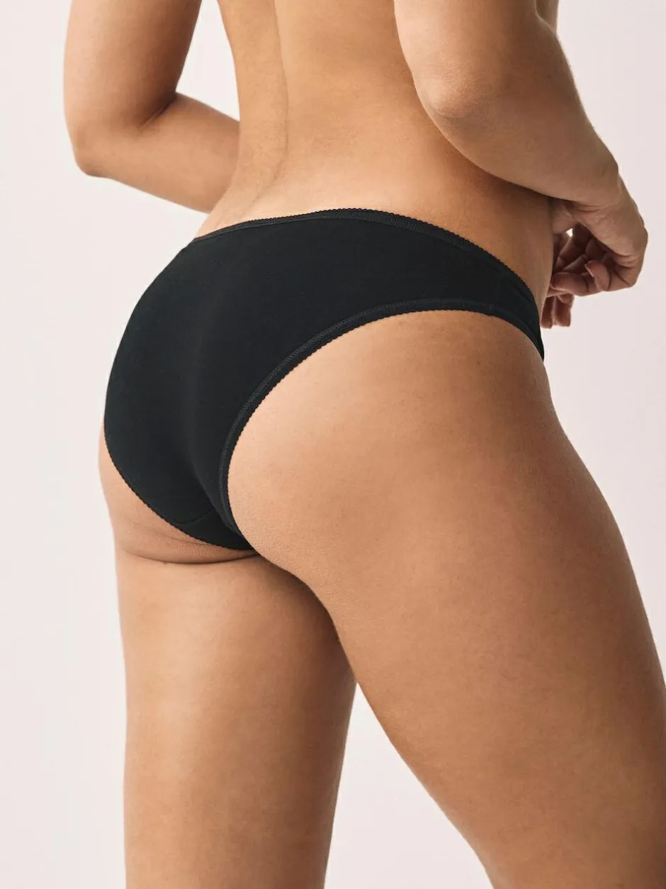 Next Black Bikini Cotton Rich Knickers 5 Pack Clearance