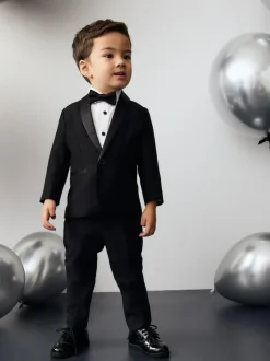 Next Blazer, Shirt, Trousers And Bow Tie Set (3mths-9yrs) Black Sale