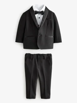 Next Blazer, Shirt, Trousers And Bow Tie Set (3mths-9yrs) Black Sale