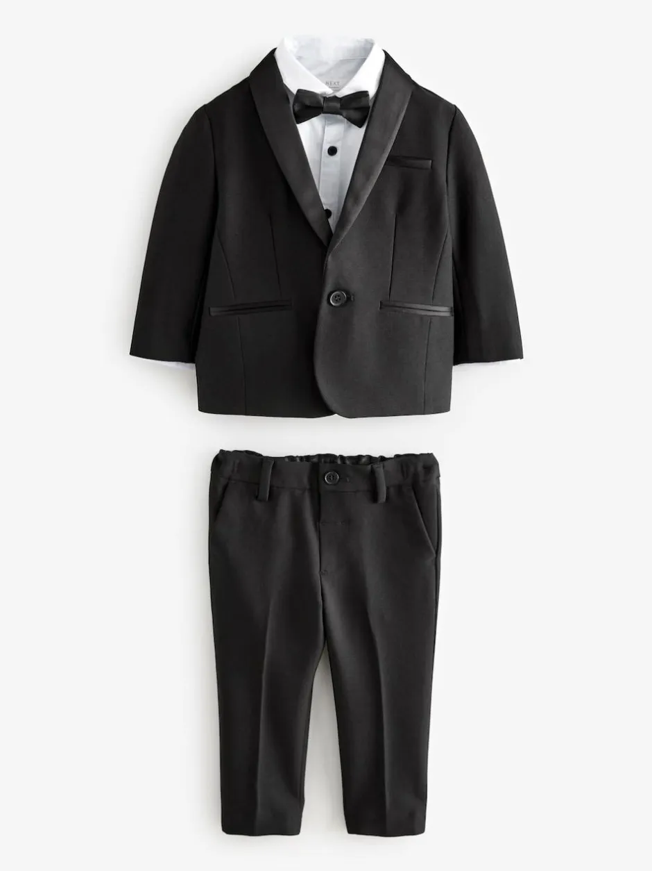 Next Blazer, Shirt, Trousers And Bow Tie Set (3mths-9yrs) Black Sale