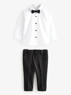 Next Blazer, Shirt, Trousers And Bow Tie Set (3mths-9yrs) Black Sale