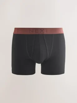 Next Black Blue/Brown Waistbands A-Front Boxers 10 Pack New