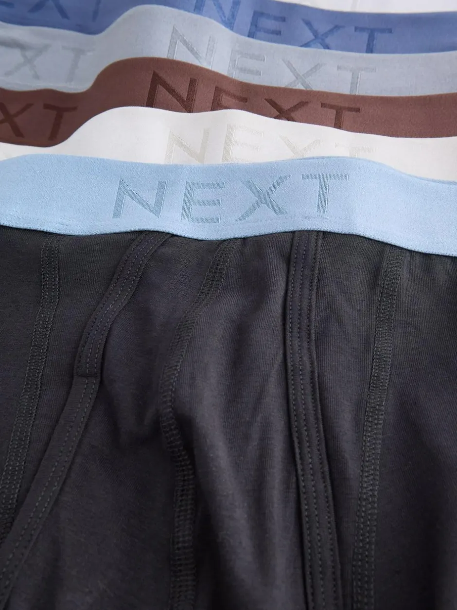 Next Black Blue/Brown Waistbands A-Front Boxers 10 Pack New