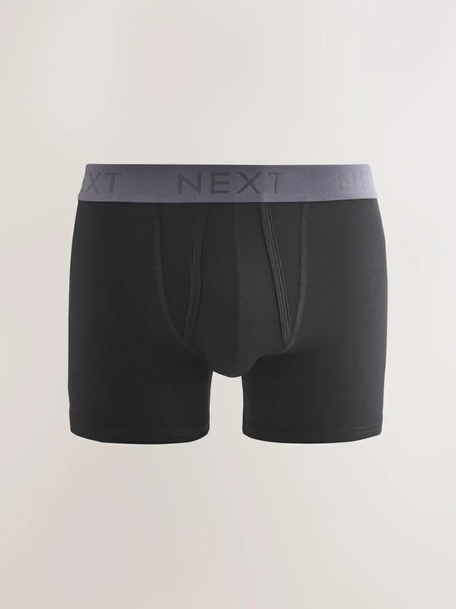 Next Black Blue/Brown Waistbands A-Front Boxers 10 Pack New