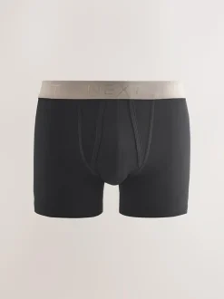 Next Black Blue/Brown Waistbands A-Front Boxers 10 Pack New