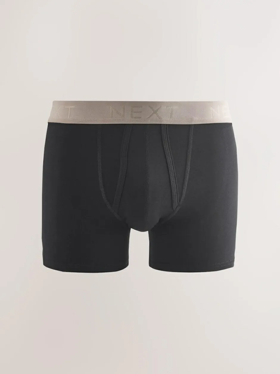 Next Black Blue/Brown Waistbands A-Front Boxers 10 Pack New