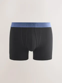 Next Black Blue/Brown Waistbands A-Front Boxers 10 Pack New