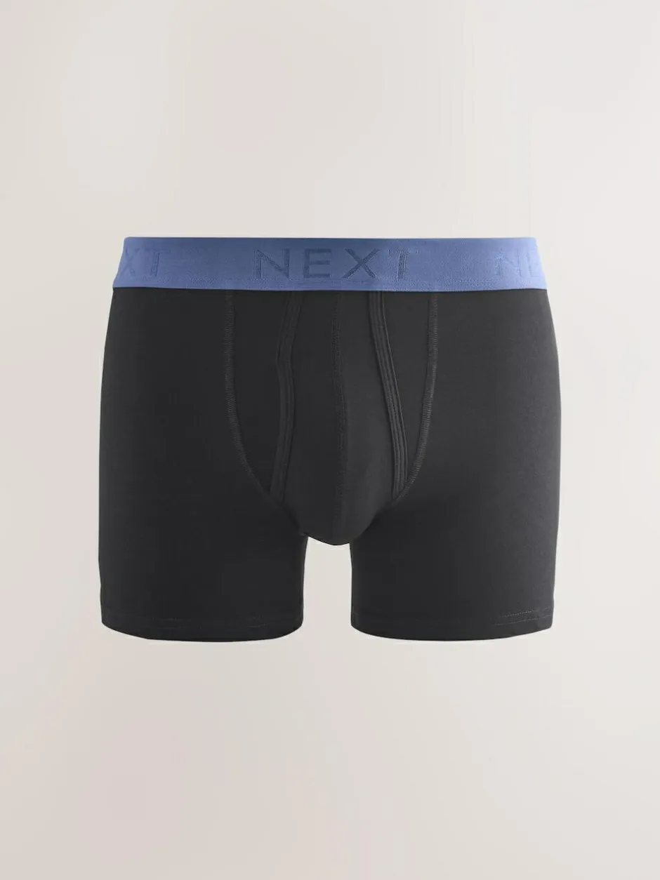 Next Black Blue/Brown Waistbands A-Front Boxers 10 Pack New