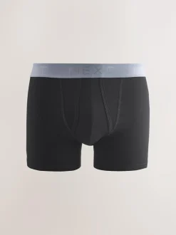 Next Black Blue/Brown Waistbands A-Front Boxers 10 Pack New