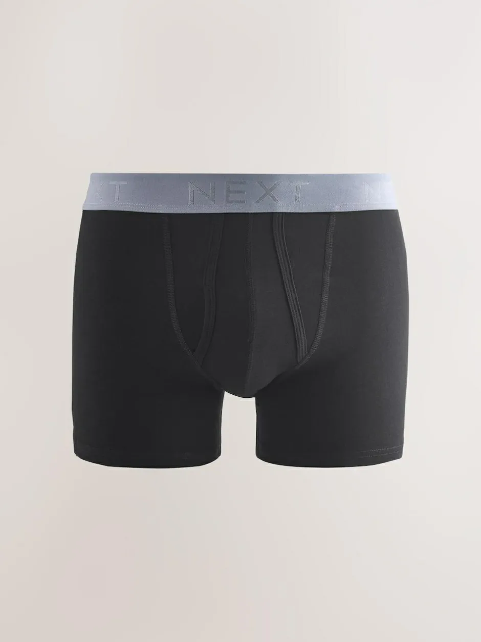 Next Black Blue/Brown Waistbands A-Front Boxers 10 Pack New