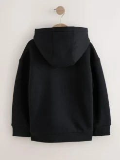 Next Borg Fleece Zip Through Hoodie (3-16yrs) Black Sale