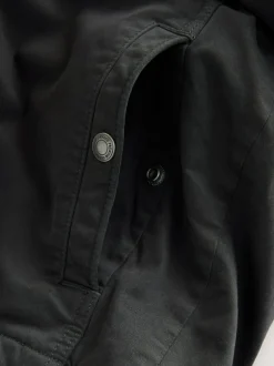 Next Borg Lined Zip Through Funnel Jacket Black Discount