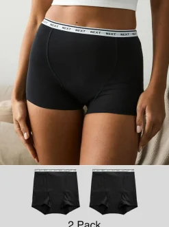 Next Boyshort Heavy Flow Period Knickers 2 Pack Black Hot