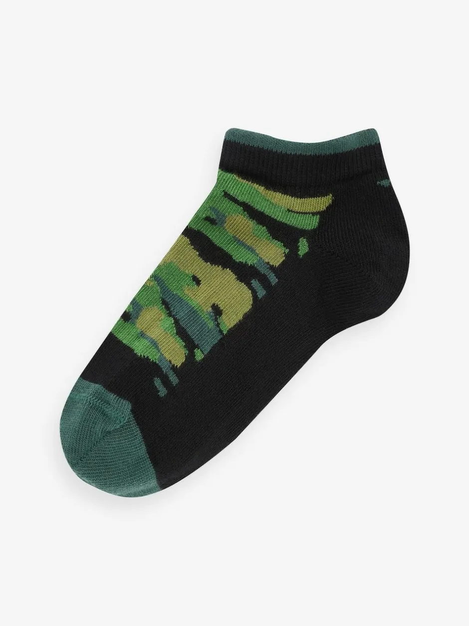 Next 7 Pack Cotton Rich Trainer Socks Black Bright Camo Hot