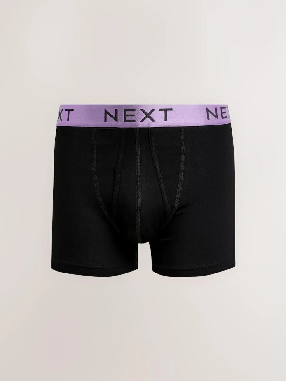 Next Black Bright Colour Shiny Waistbands A-Front Boxers 10 Pack Online