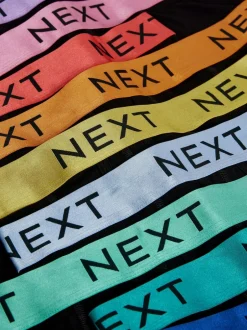 Next Black Bright Colour Shiny Waistbands A-Front Boxers 10 Pack Online