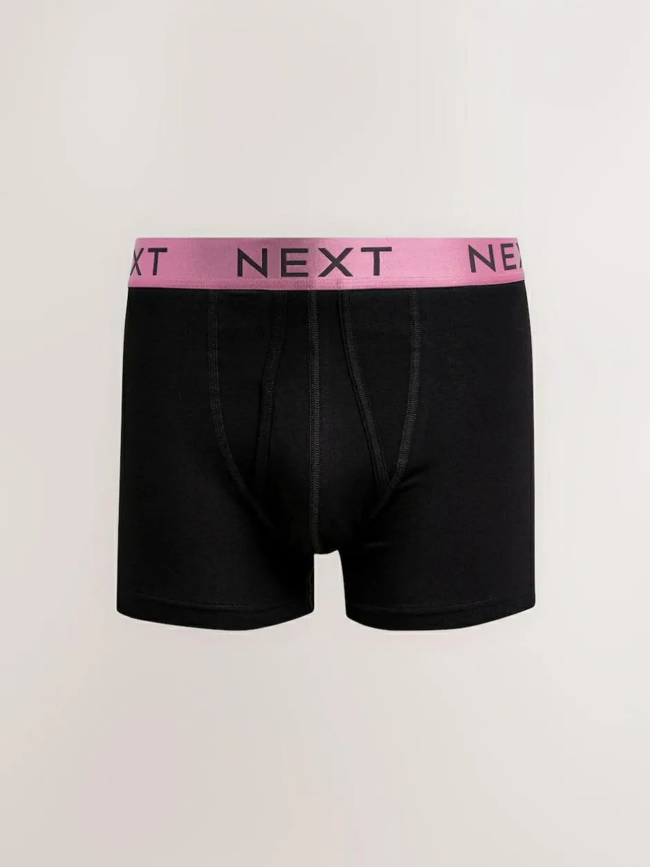 Next Black Bright Colour Shiny Waistbands A-Front Boxers 10 Pack Online