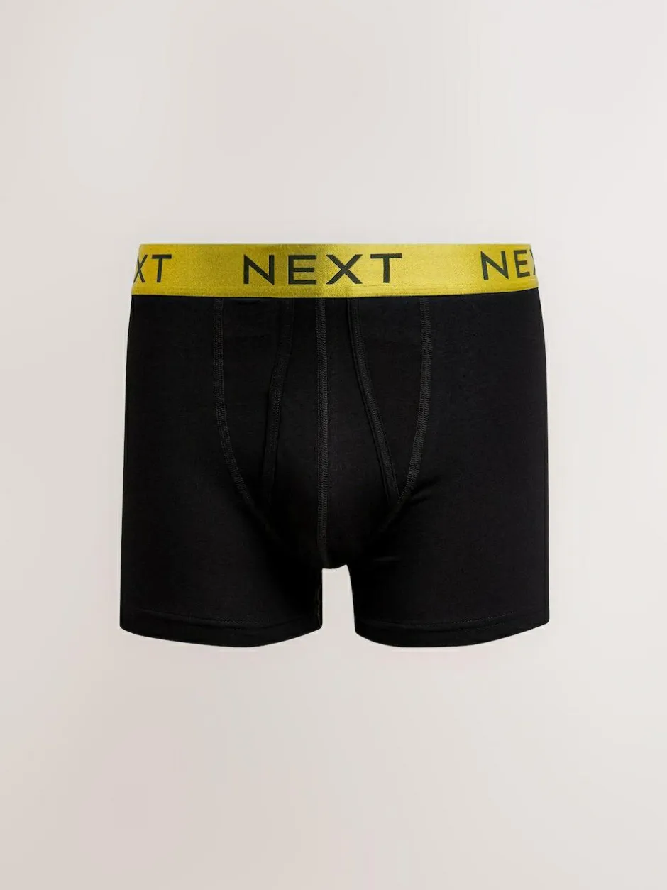 Next Black Bright Colour Shiny Waistbands A-Front Boxers 10 Pack Online