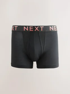 Next Black Bright Ombre Text Waistband 10 pack Cotton Rich Blend Hipsters Boxers New