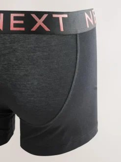 Next Black Bright Ombre Text Waistband 10 pack Cotton Rich Blend Hipsters Boxers New