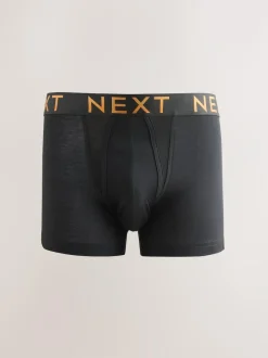 Next Black Bright Ombre Text Waistband 10 pack Cotton Rich Blend Hipsters Boxers New