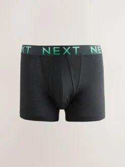 Next Black Bright Ombre Text Waistband 10 pack Cotton Rich Blend Hipsters Boxers New
