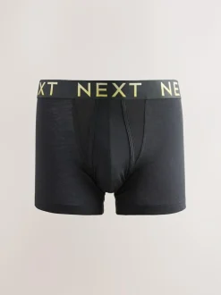 Next Black Bright Ombre Text Waistband 10 pack Cotton Rich Blend Hipsters Boxers New