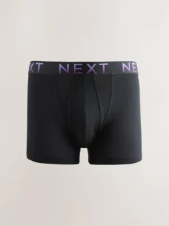 Next Black Bright Ombre Text Waistband 10 pack Cotton Rich Blend Hipsters Boxers New