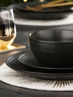 Next Bronx 12 Piece Dinner Set Black Discount