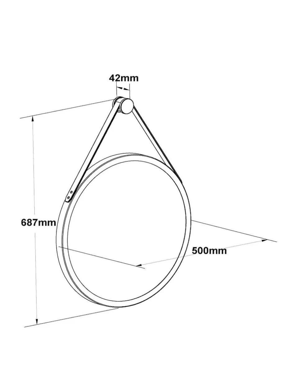 Next Hanging Round Wall Mirror Black Bronx