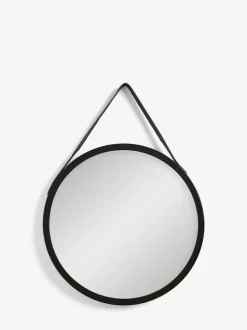 Next Hanging Round Wall Mirror Black Bronx