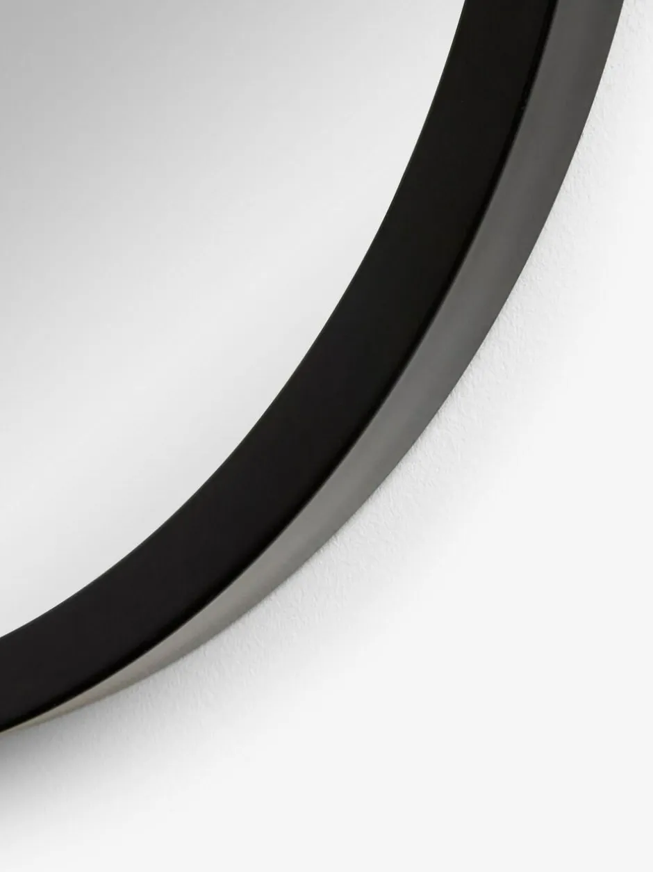 Next Hanging Round Wall Mirror Black Bronx